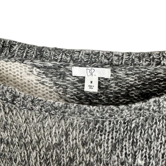 Nordstrom BP. Colorblock Gray Knit Boatneck Crop Sweater Size Medium - Picture 6 of 12